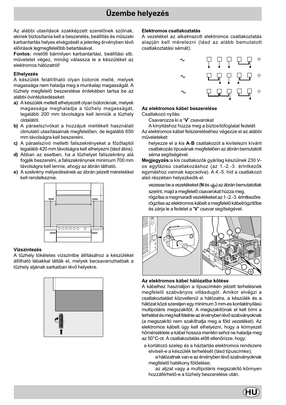 Üzembe helyezés | Indesit K3C11/R User Manual | Page 42 / 57