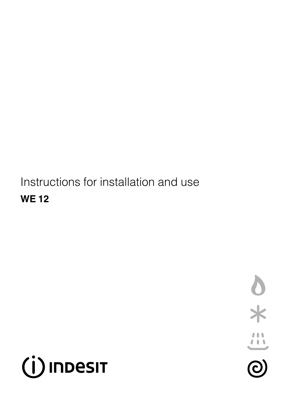Indesit WE12 User Manual | 16 pages