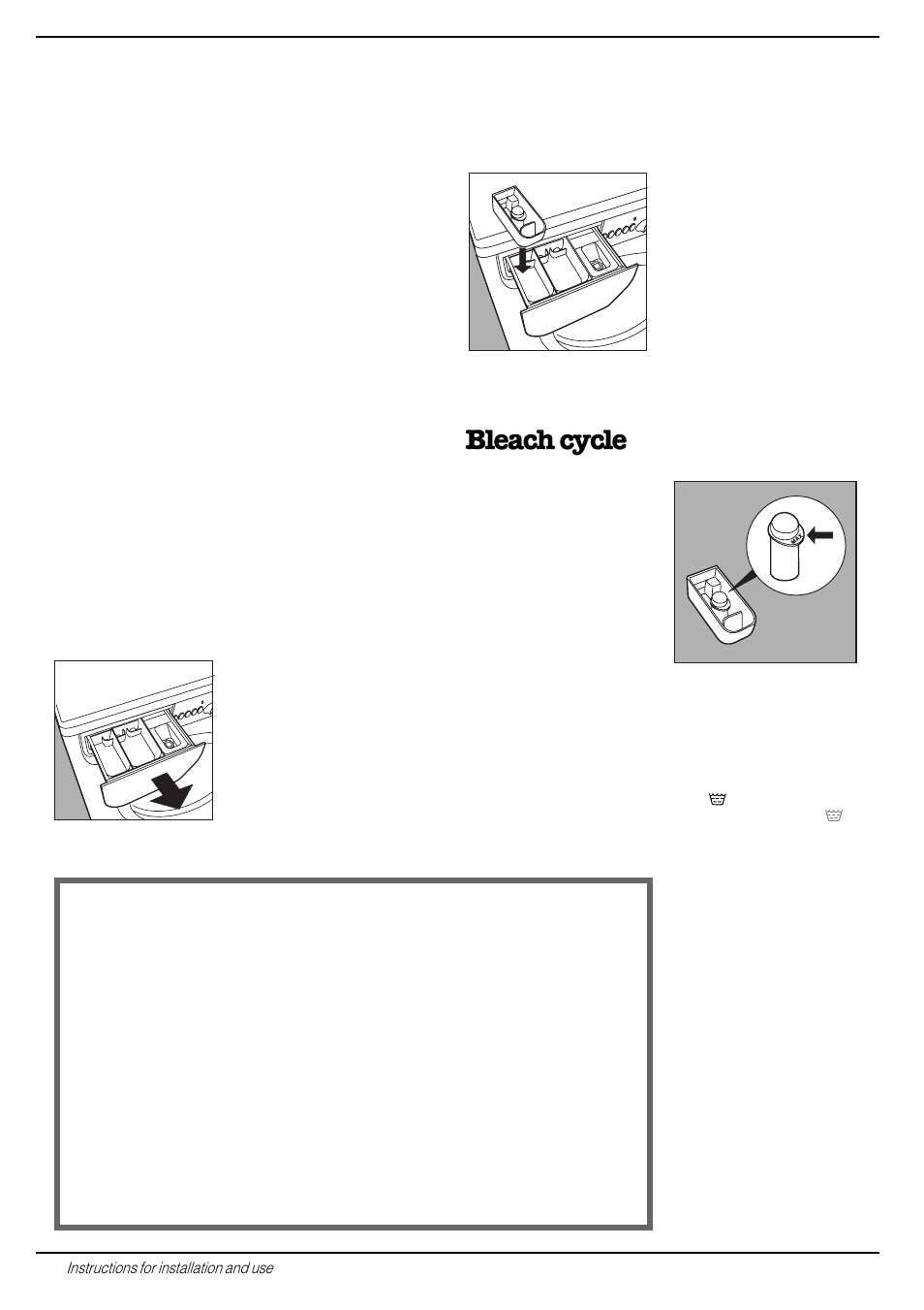 Useful tips about the detergent dispenser, It’s important for a good wash, Cutting costs efficiently | Bleach cycle | Indesit WE12 User Manual | Page 8 / 16