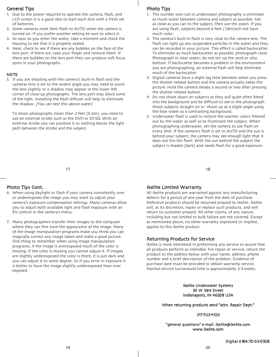 Ikelite 6184.7 User Manual | Page 5 / 5