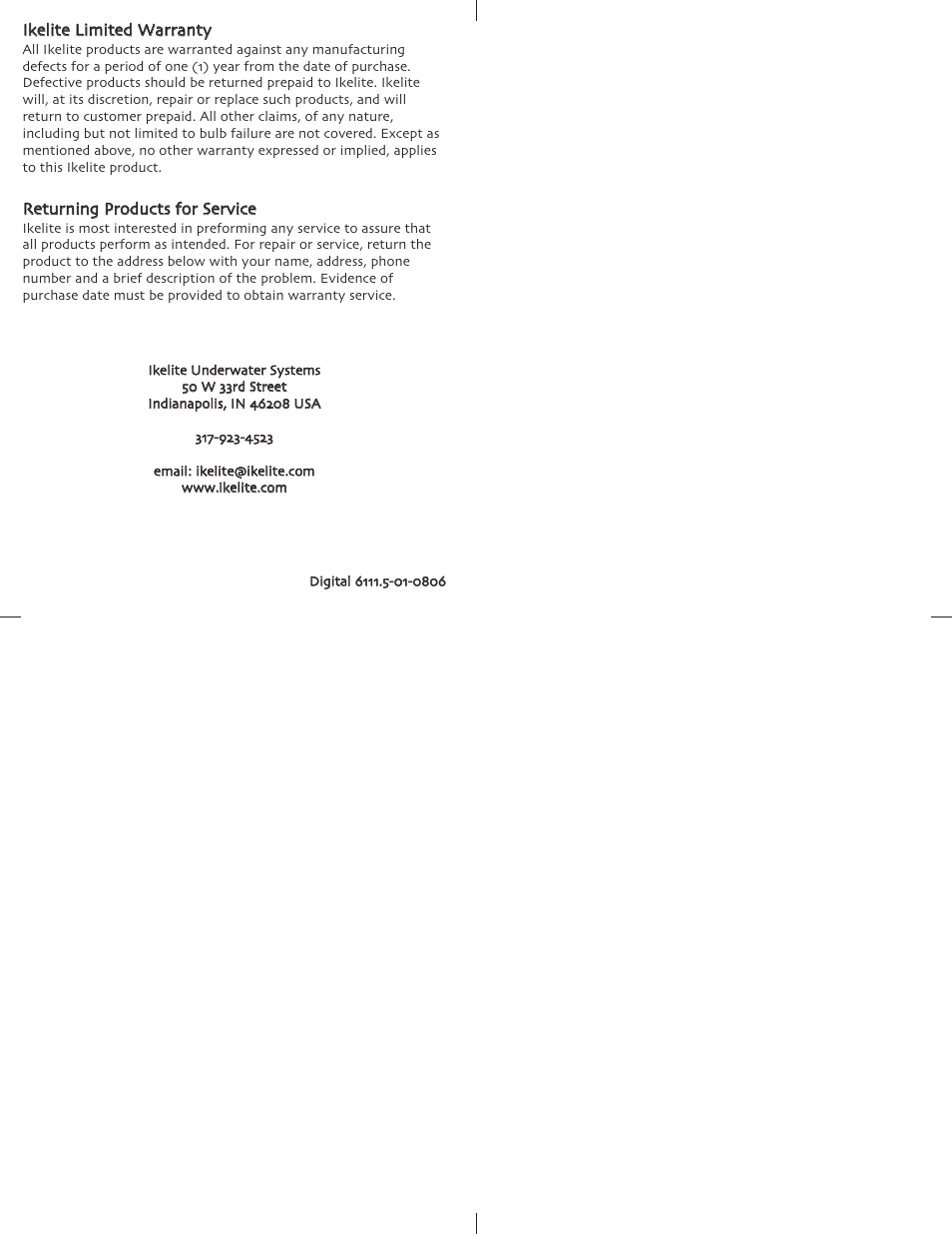 Ikelite DSC-H5 User Manual | Page 6 / 6
