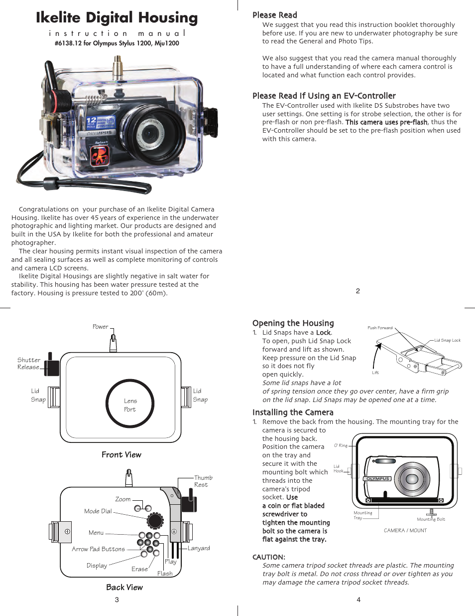 Ikelite Stylus 1200 User Manual | 5 pages