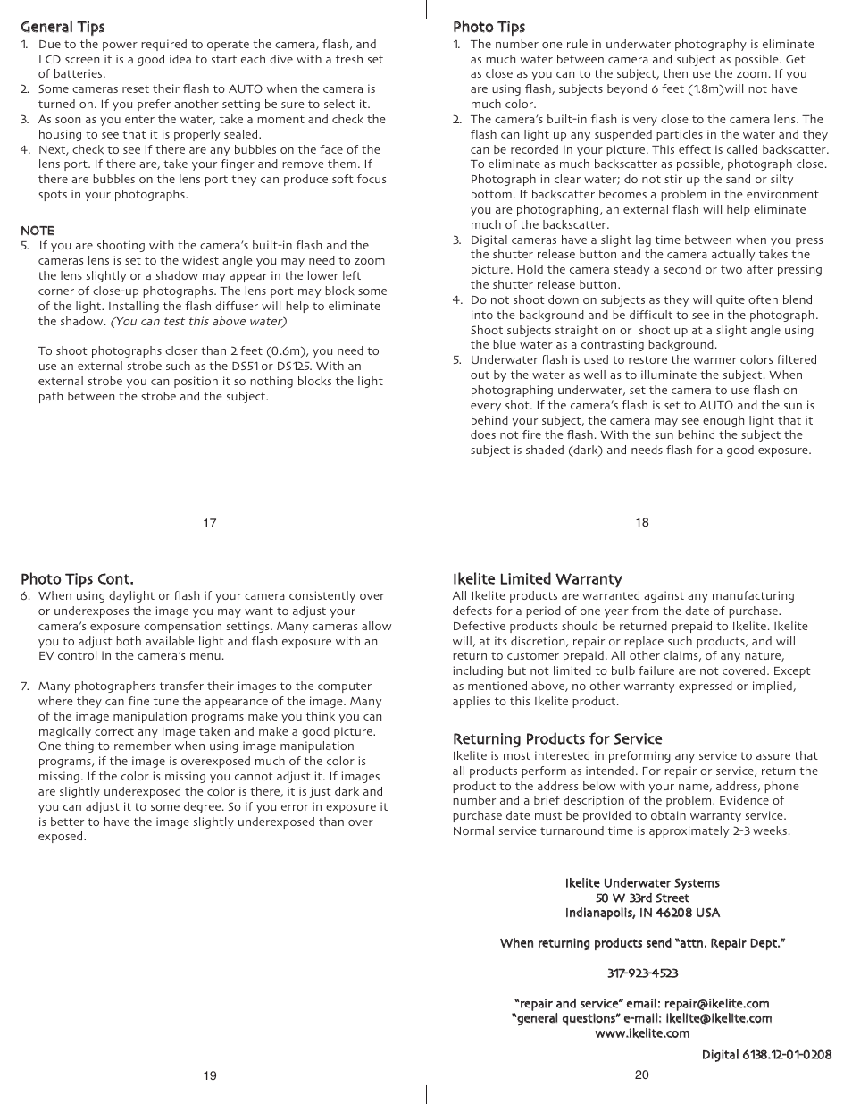 Ikelite Stylus 1200 User Manual | Page 5 / 5