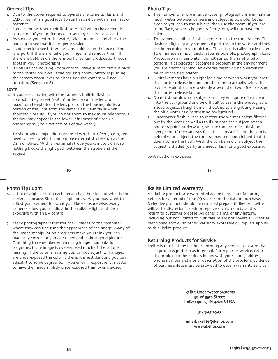 Ikelite Olympus SP-500 User Manual | Page 6 / 6