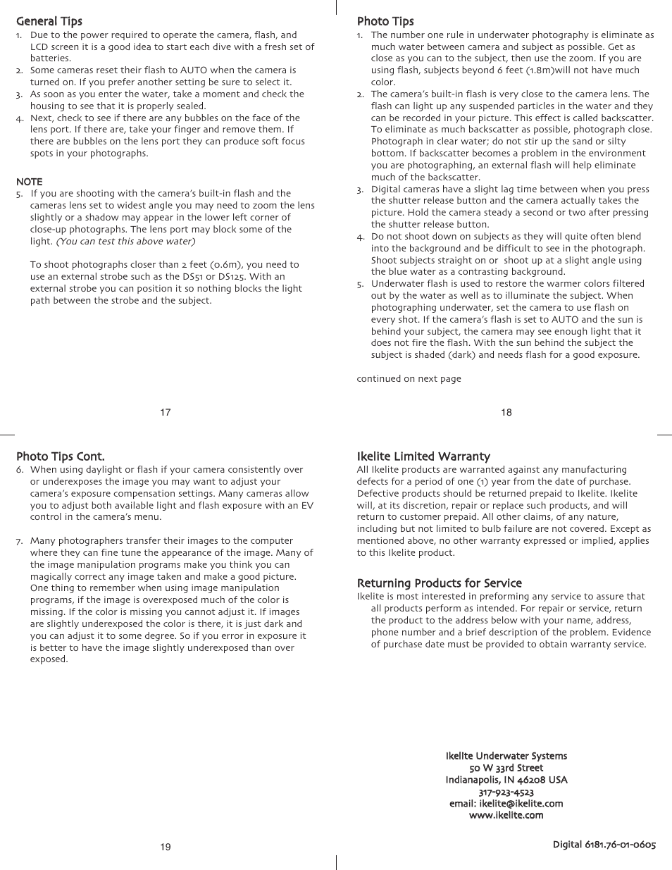 Ikelite Nikon 7600 User Manual | Page 6 / 6