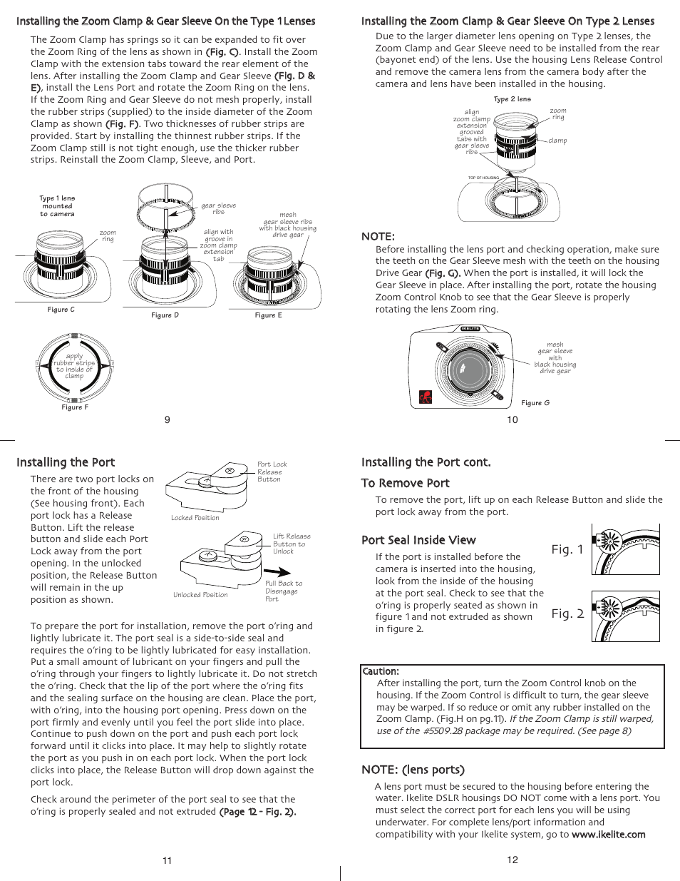 Fig. 1 fig. 2, Ppoorrtt sseeaall iinnssiiddee vviieew w, Nno ottee:: ((lleennss ppoorrttss)) | Ikelite 6871.45 User Manual | Page 3 / 6