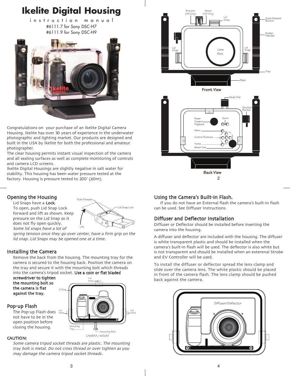 Ikelite DSC-H7 User Manual | 4 pages