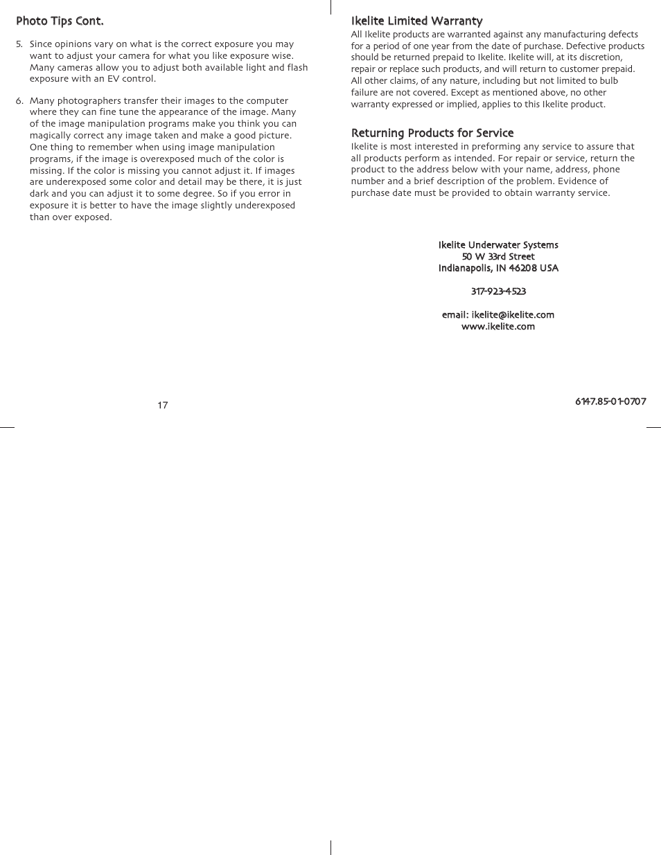 Ikelite Canon SD850 IS User Manual | Page 5 / 5