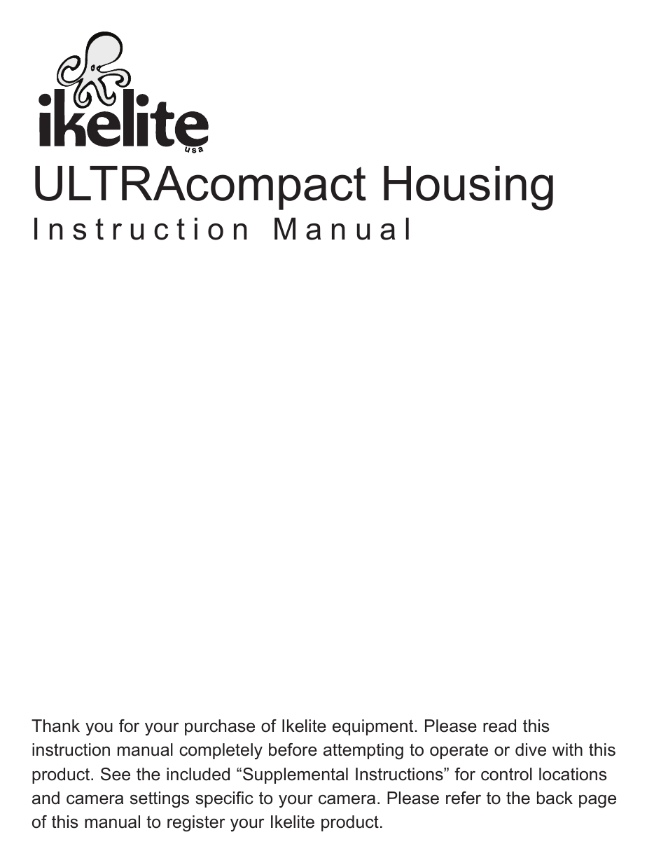 Ikelite ALL User Manual | 20 pages