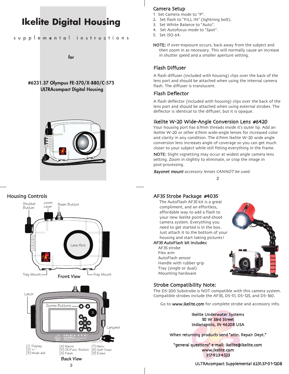 Ikelite X-880 User Manual | 1 page