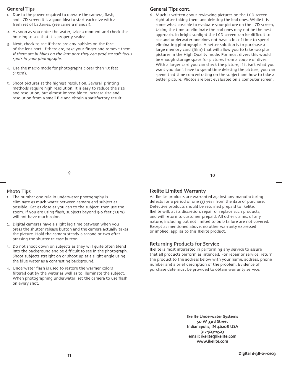 Ikelite Olympus D-230 User Manual | Page 3 / 3