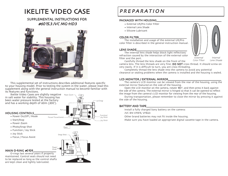 Ikelite MG-HD3 User Manual | 2 pages