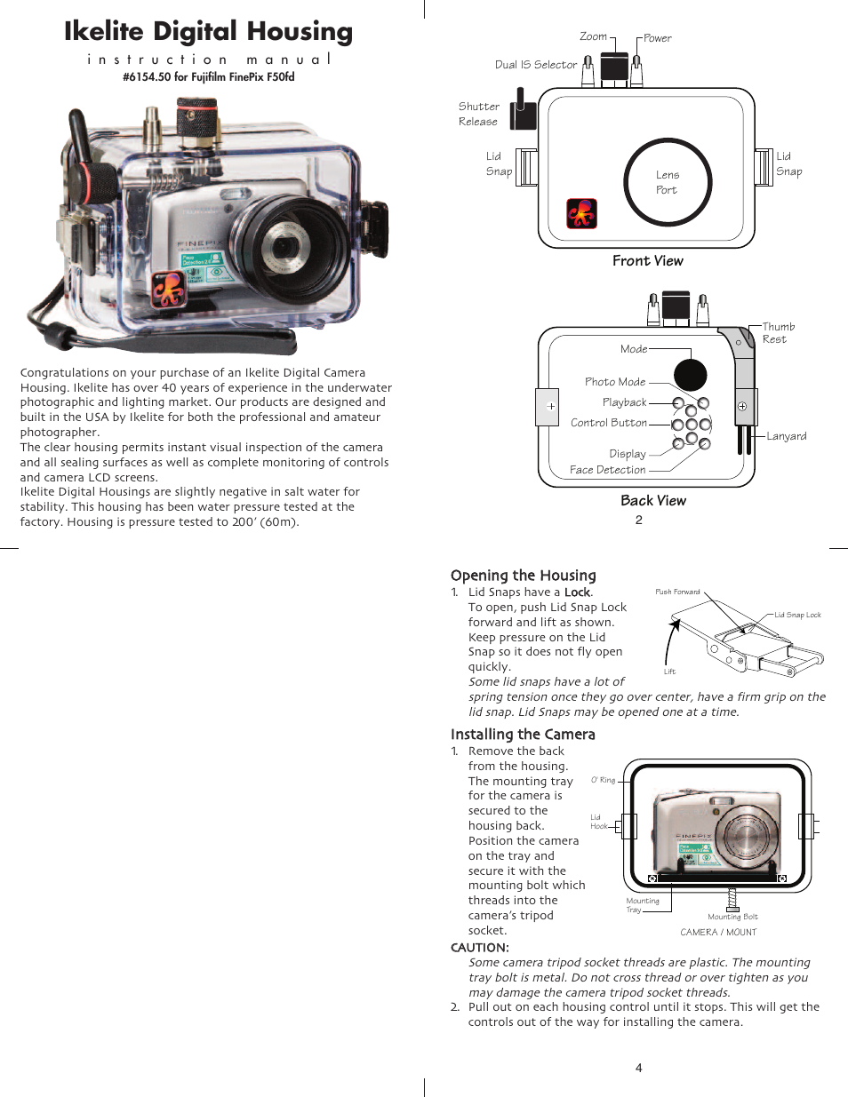 Ikelite FinePix F50fd User Manual | 5 pages