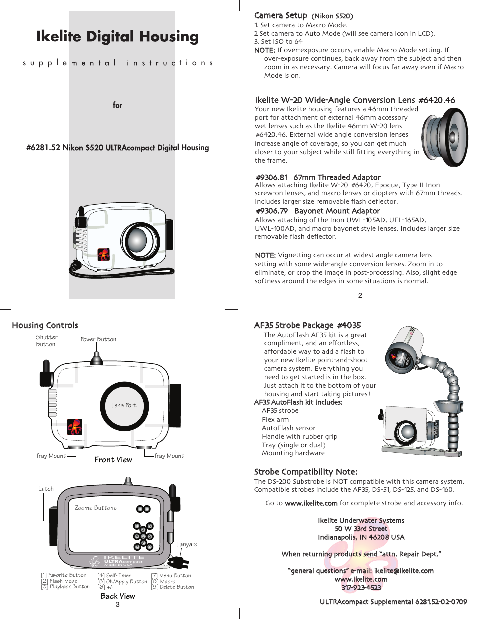 Ikelite S520 User Manual | 1 page