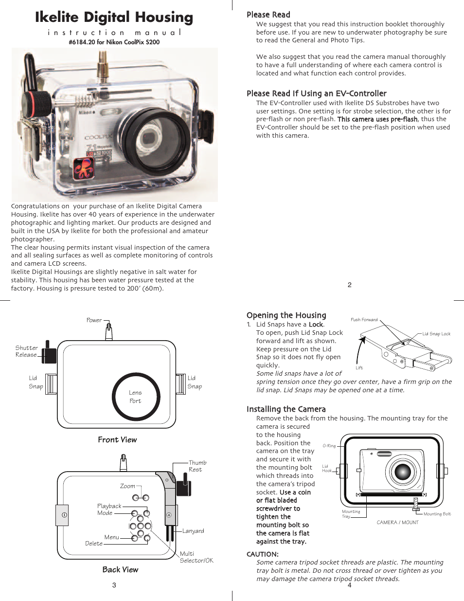 Ikelite Nikon S200 User Manual | 5 pages