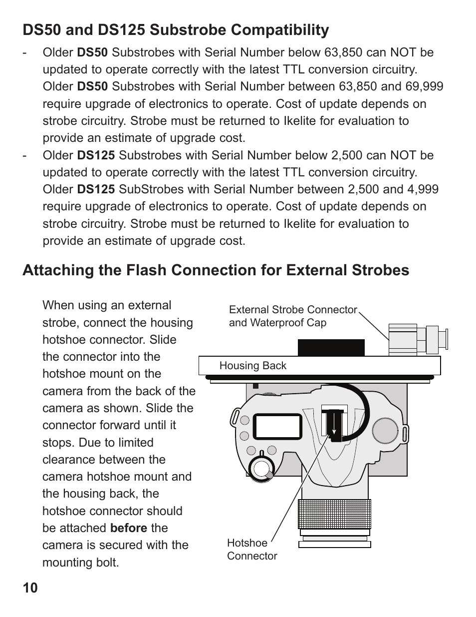 Ikelite Digital Camera Housing SLR-DC User Manual | Page 10 / 32