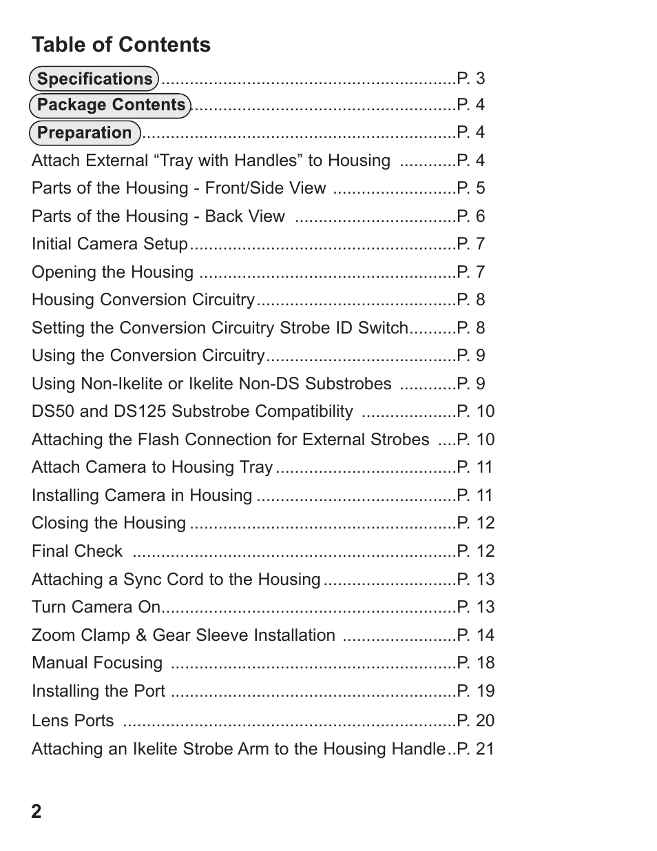 Ikelite Digital Camera Housing SLR-DC User Manual | Page 2 / 32