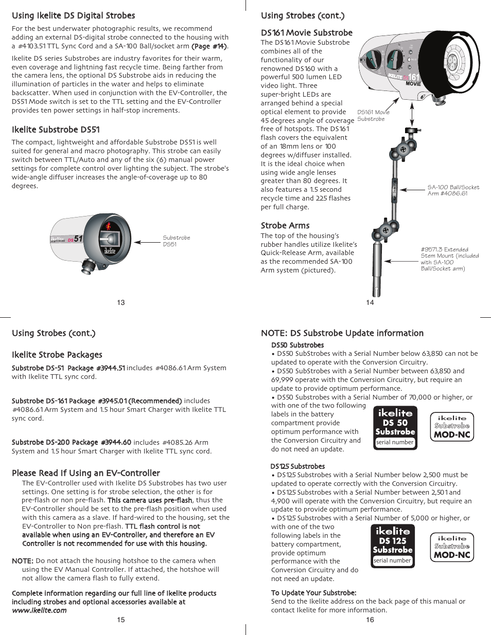 Ssttrroobbee aarrm mss, Uussiinngg ssttrroobbeess ((ccoonntt..)), Ikelite | Iikkeelliittee ssuubbssttrroobbee d dss5511 | Ikelite SX10 IS User Manual | Page 4 / 6