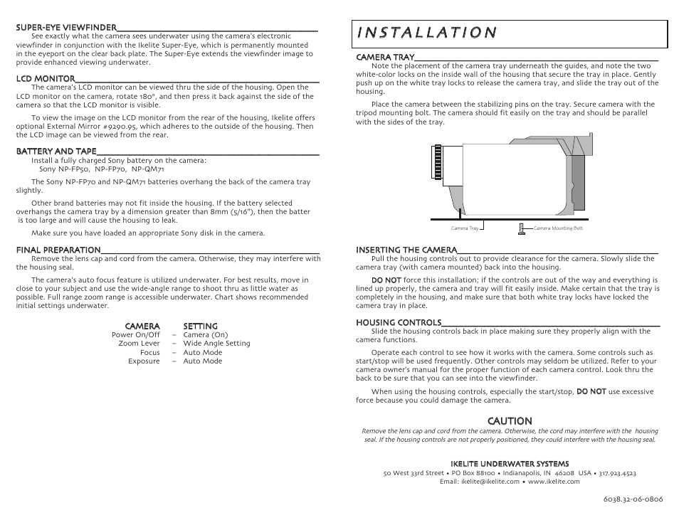 Ikelite DCR-DVD-91 User Manual | Page 2 / 2