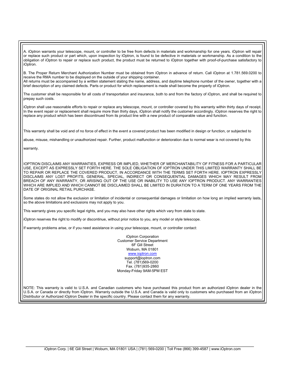 iOptron GO2NOVA 3100 User Manual | Page 6 / 6