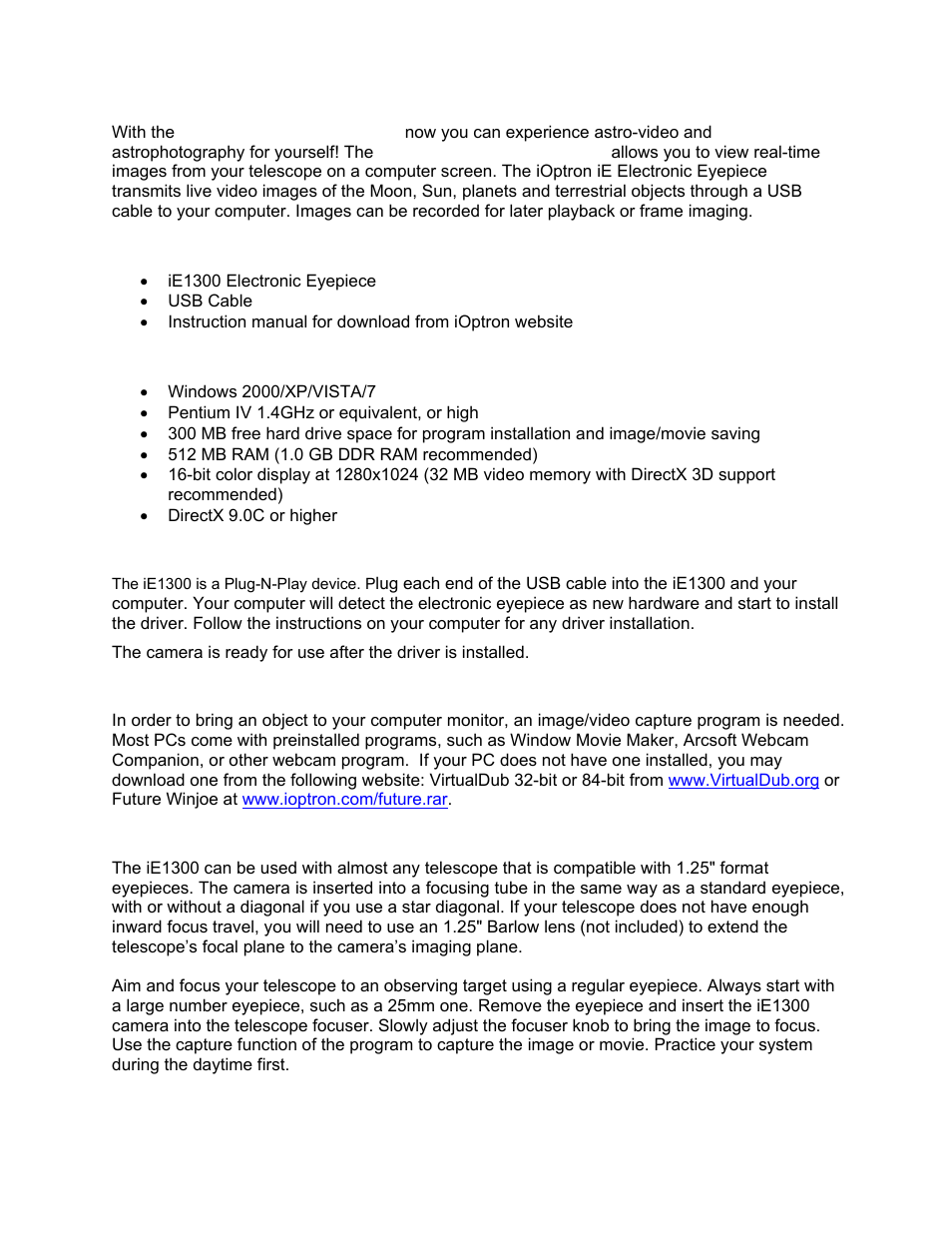 iOptron IE1300 User Manual | Page 2 / 8