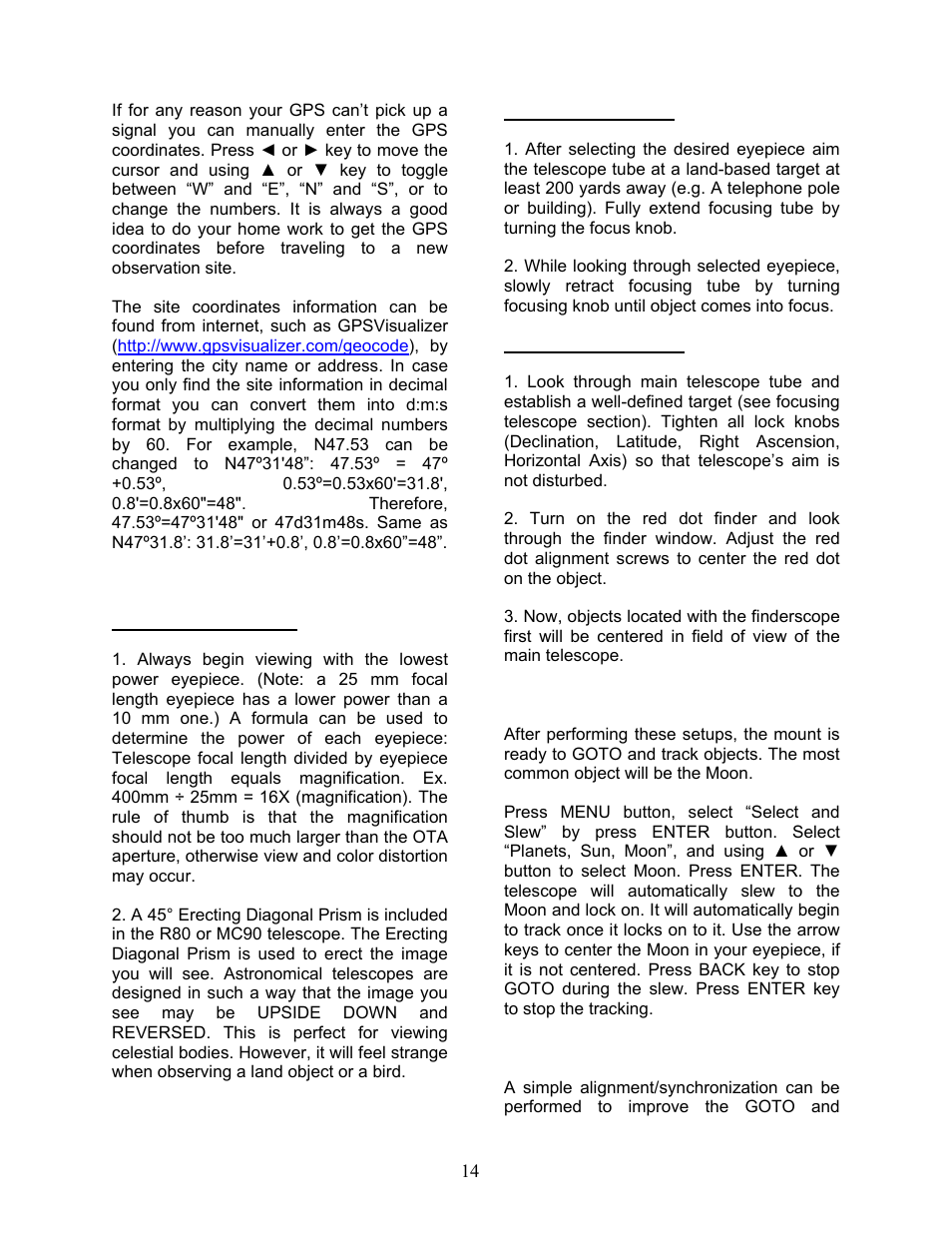 iOptron SmartStar G-N114 User Manual | Page 14 / 42