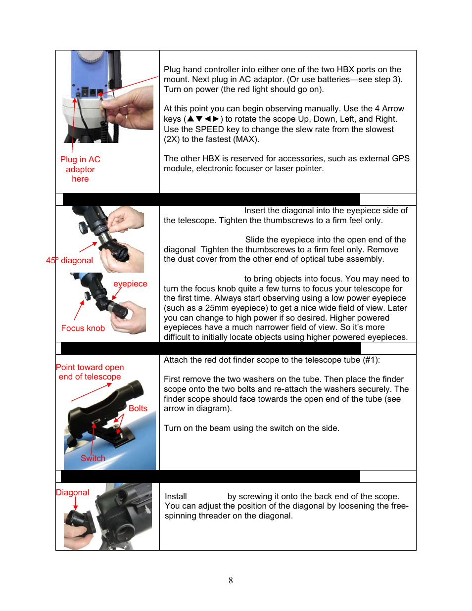 iOptron SmartStar G-N114 User Manual | Page 8 / 42
