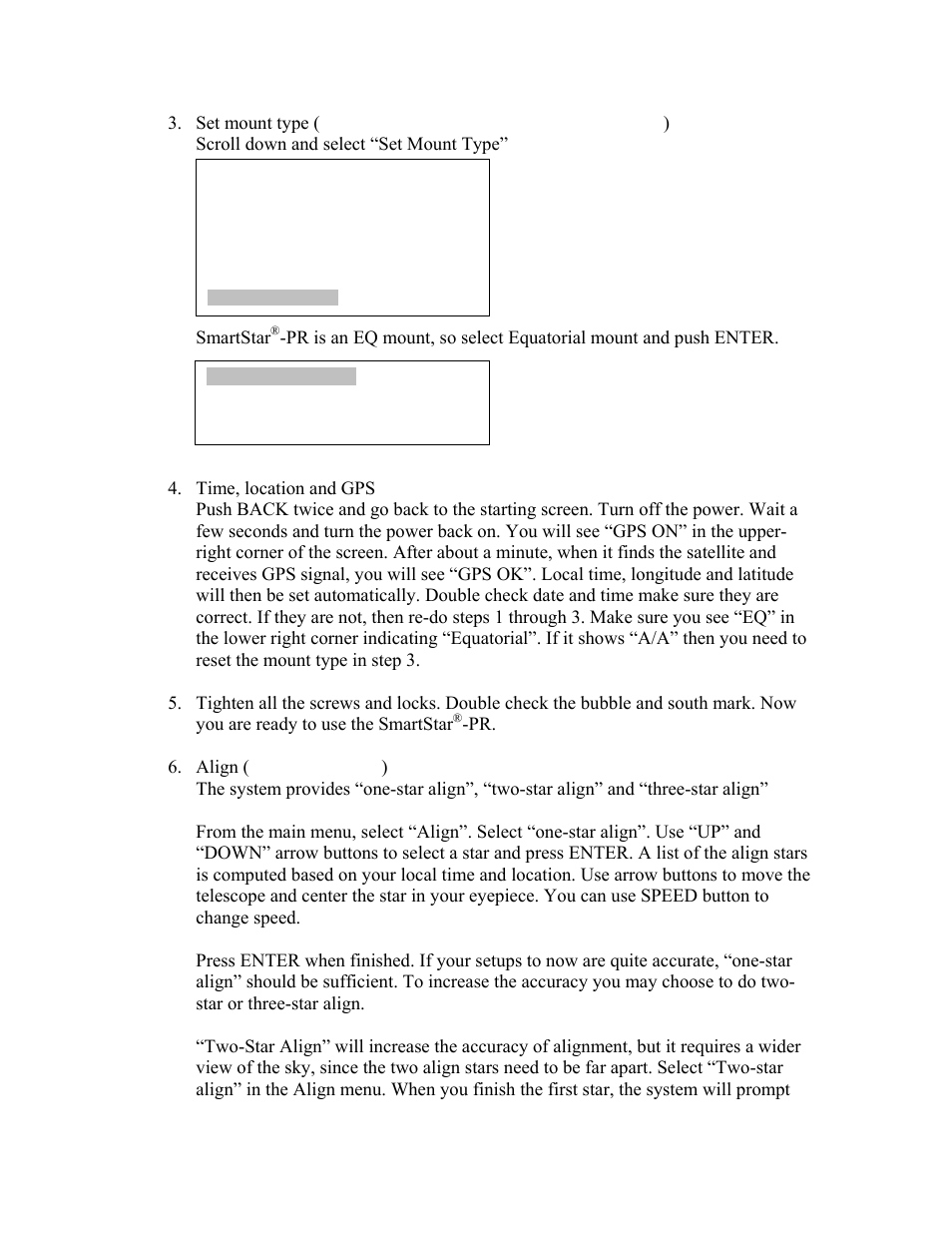 iOptron SmartStar -PR EQ User Manual | Page 15 / 23