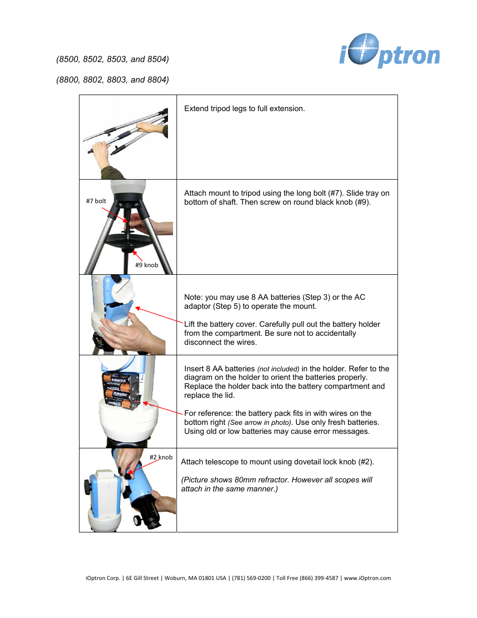 iOptron SmartStar 8503 User Manual | 4 pages