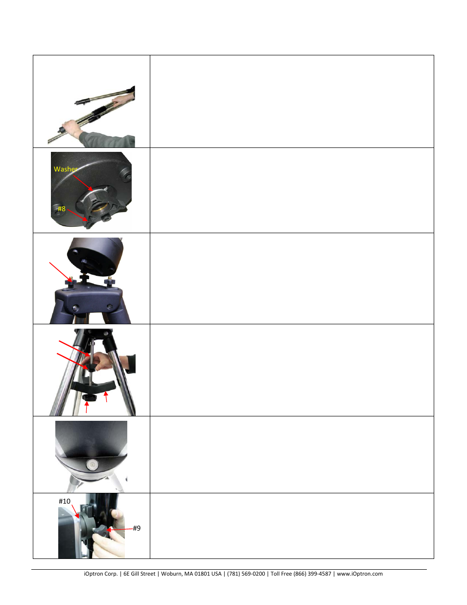 Quick setup | iOptron MINITOWER-II 8300-2G User Manual | Page 2 / 6