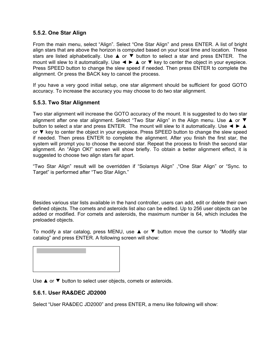 Modify star catalog | iOptron SMARTSTAR 8507 User Manual | Page 20 / 49