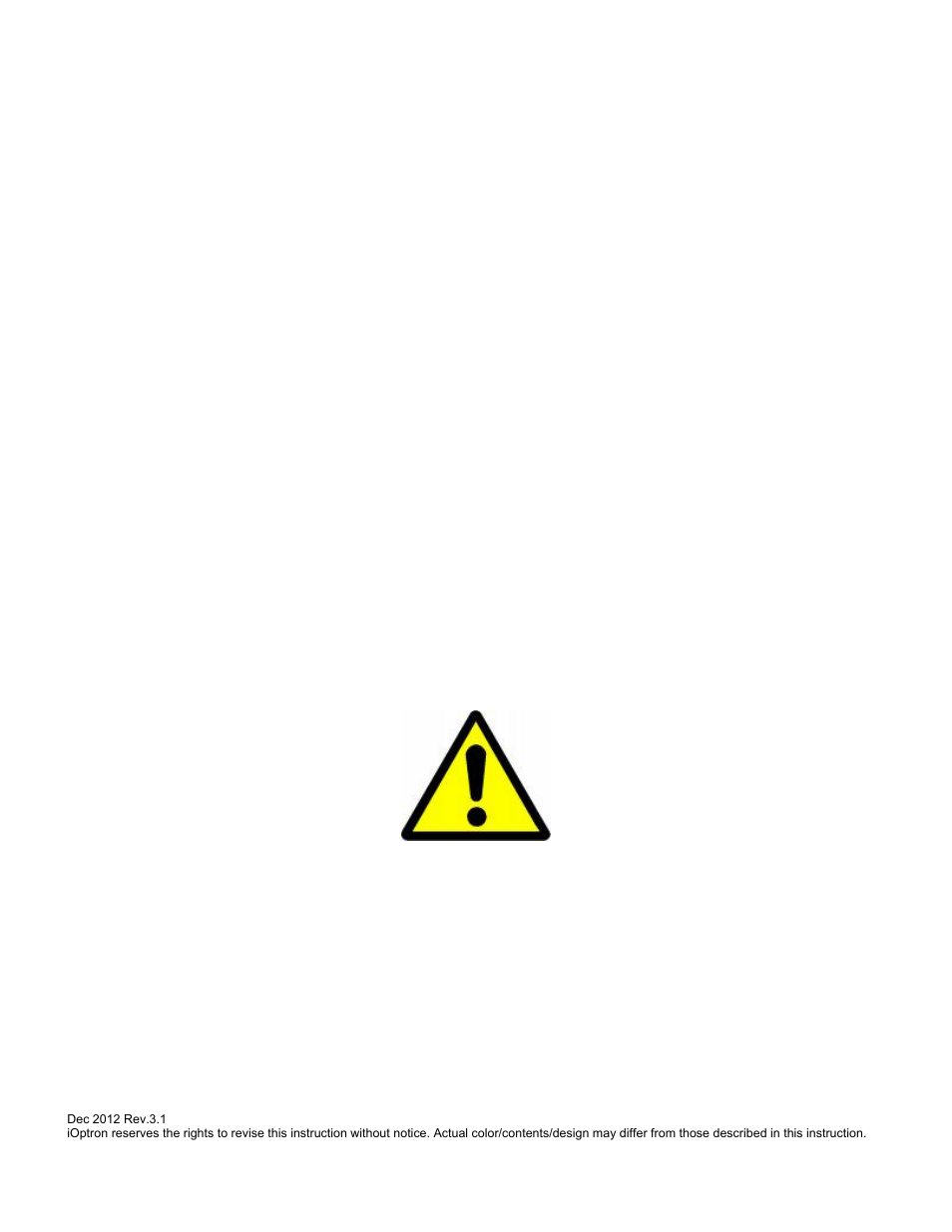 Warning | iOptron SMARTSTAR IEQ45TM User Manual | Page 3 / 46