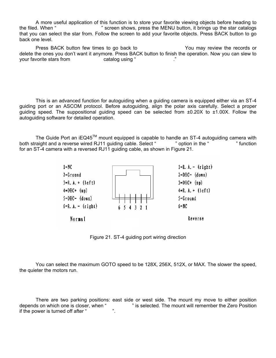 Guide options, Set slewing rate, Park scope | iOptron SMARTSTAR IEQ45TM User Manual | Page 31 / 46