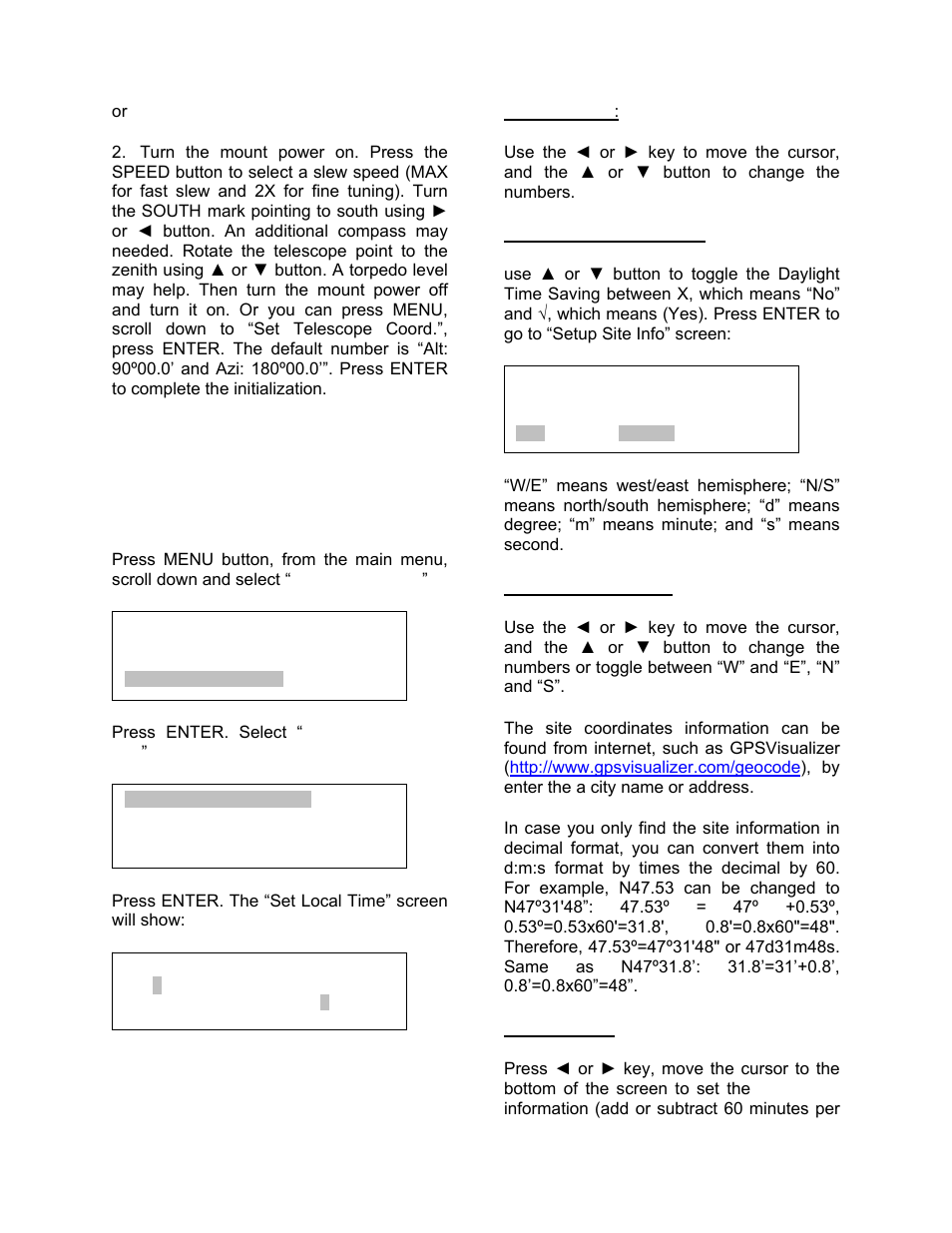 Setting up the mount | iOptron SmartStar 8403 User Manual | Page 12 / 32