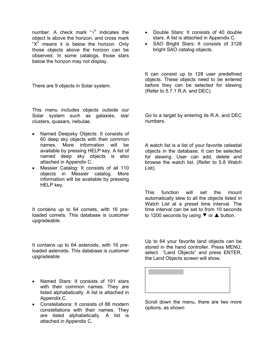 Land objects | iOptron SmartStar 8403 User Manual | Page 15 / 32