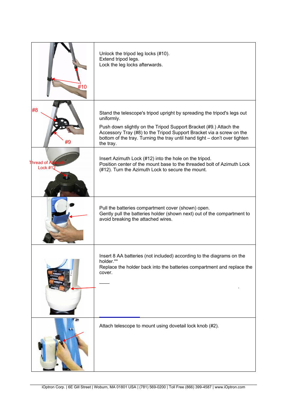 Quick start guide for | iOptron SMARTSTAR N114 User Manual | Page 2 / 4