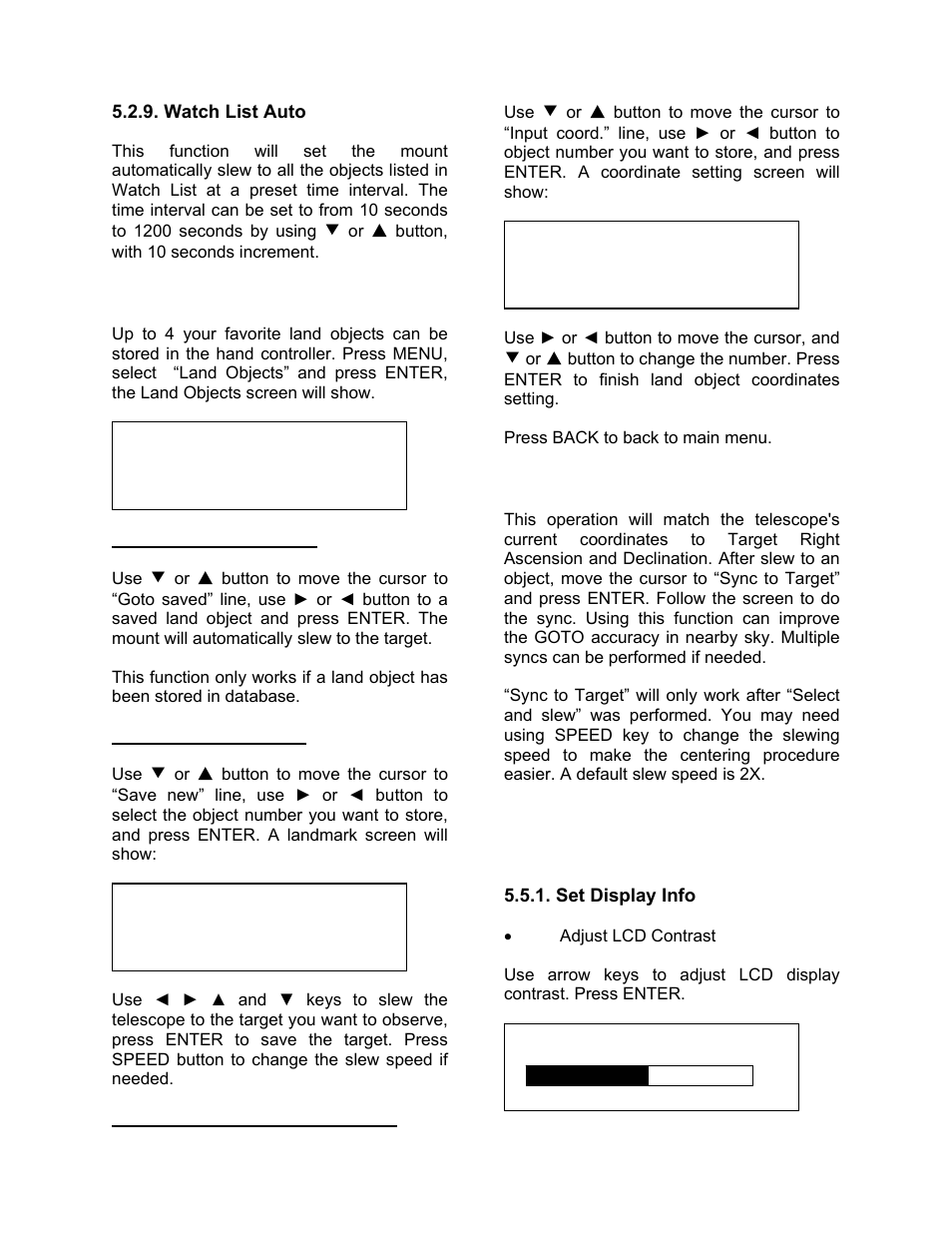 Land objects, Sync to target, Set up controller | iOptron SmartStar 8405 User Manual | Page 15 / 38