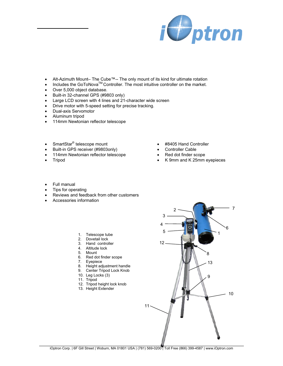 iOptron SmartStar 9803 User Manual | 4 pages