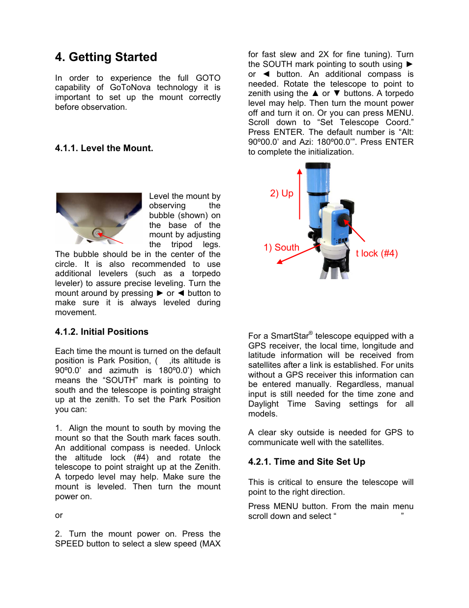Getting started | iOptron SMARTSTAR 9502-W User Manual | Page 10 / 38