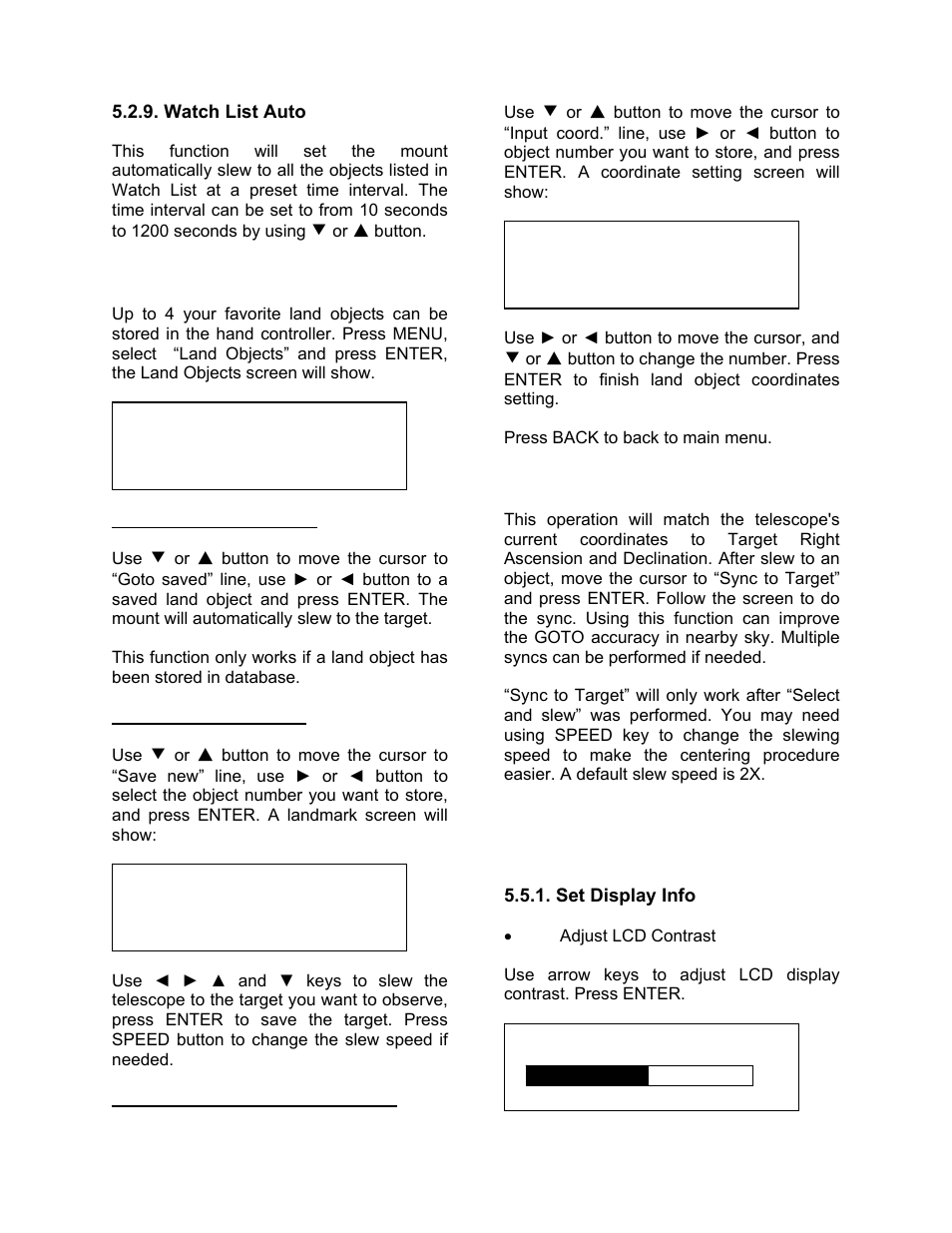 Land objects, Sync to target, Set up controller | iOptron SMARTSTAR 9502-W User Manual | Page 15 / 38