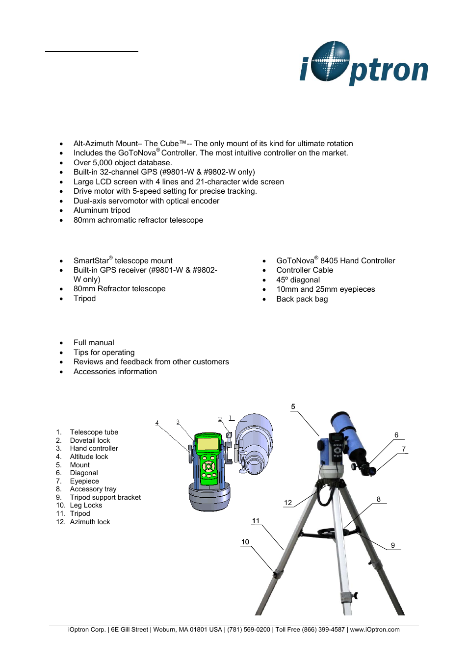 iOptron SMARTSTAR 9501-W User Manual | 4 pages