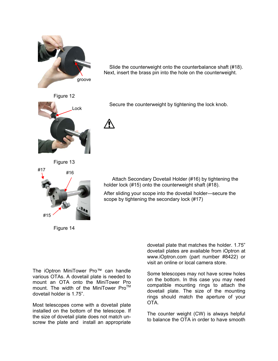 Ota mounting and balancing | iOptron SmartStar MiniTower Pro User Manual | Page 10 / 47