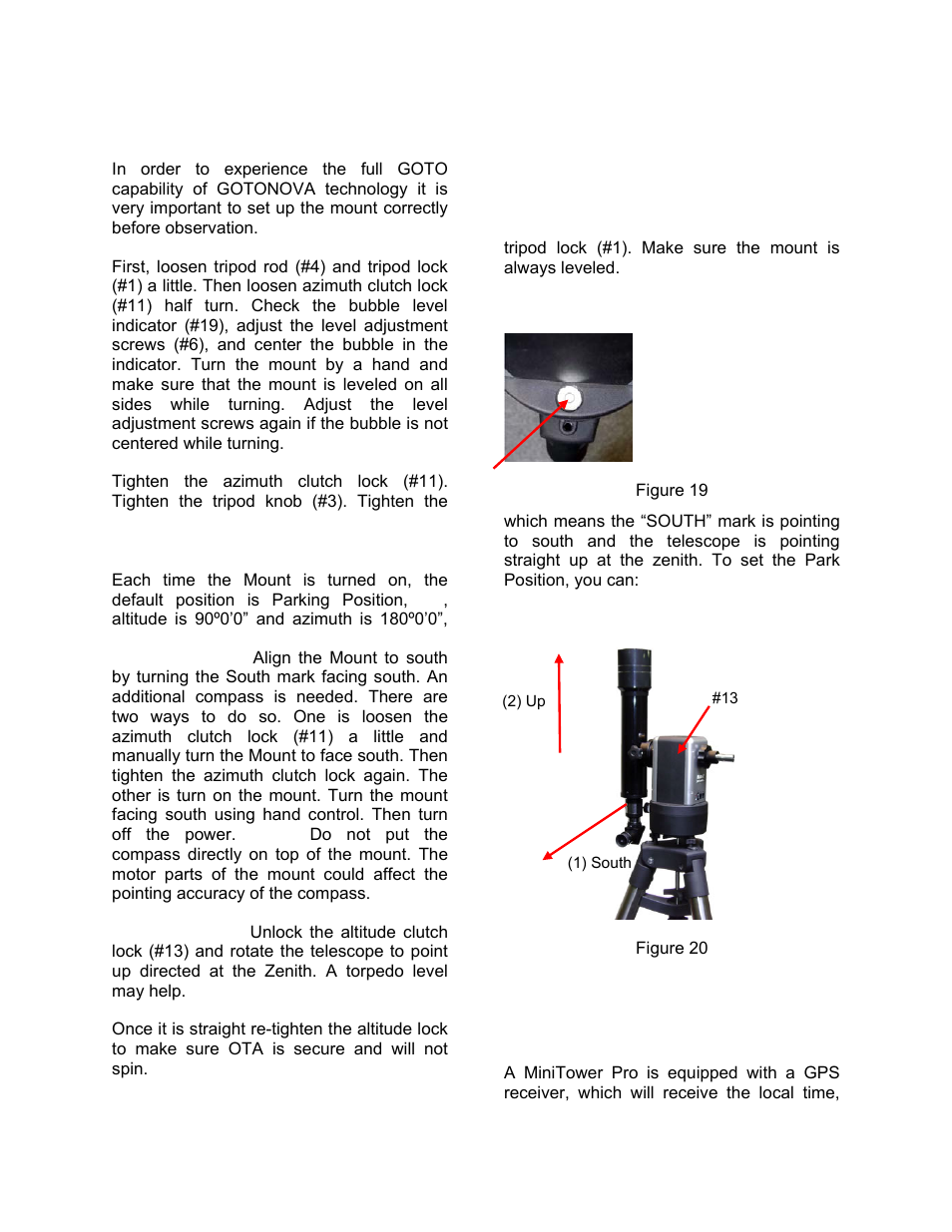 Getting started, Level and align the mount, Setting up the mount | iOptron SmartStar MiniTower Pro User Manual | Page 14 / 47
