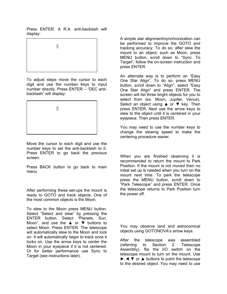 Use the minitower pro, Turn off the mount, Manual operation of a telescope | iOptron SmartStar MiniTower Pro User Manual | Page 17 / 47