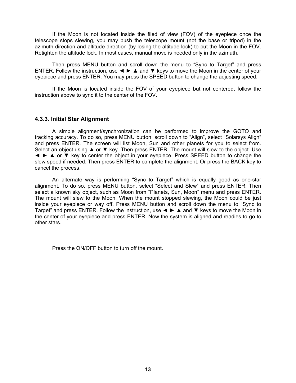 Turn off the mount | iOptron ASTROBOY 70E User Manual | Page 13 / 47