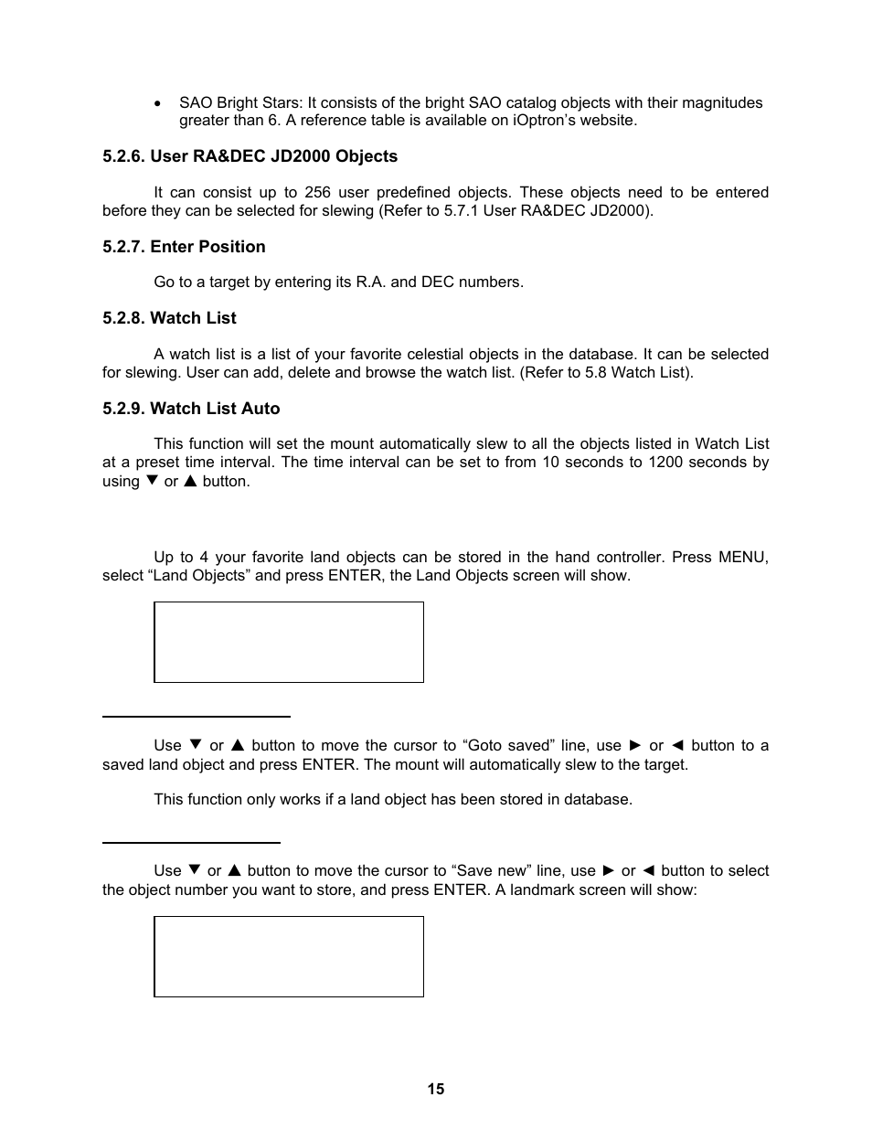 Land objects | iOptron ASTROBOY 70E User Manual | Page 15 / 47