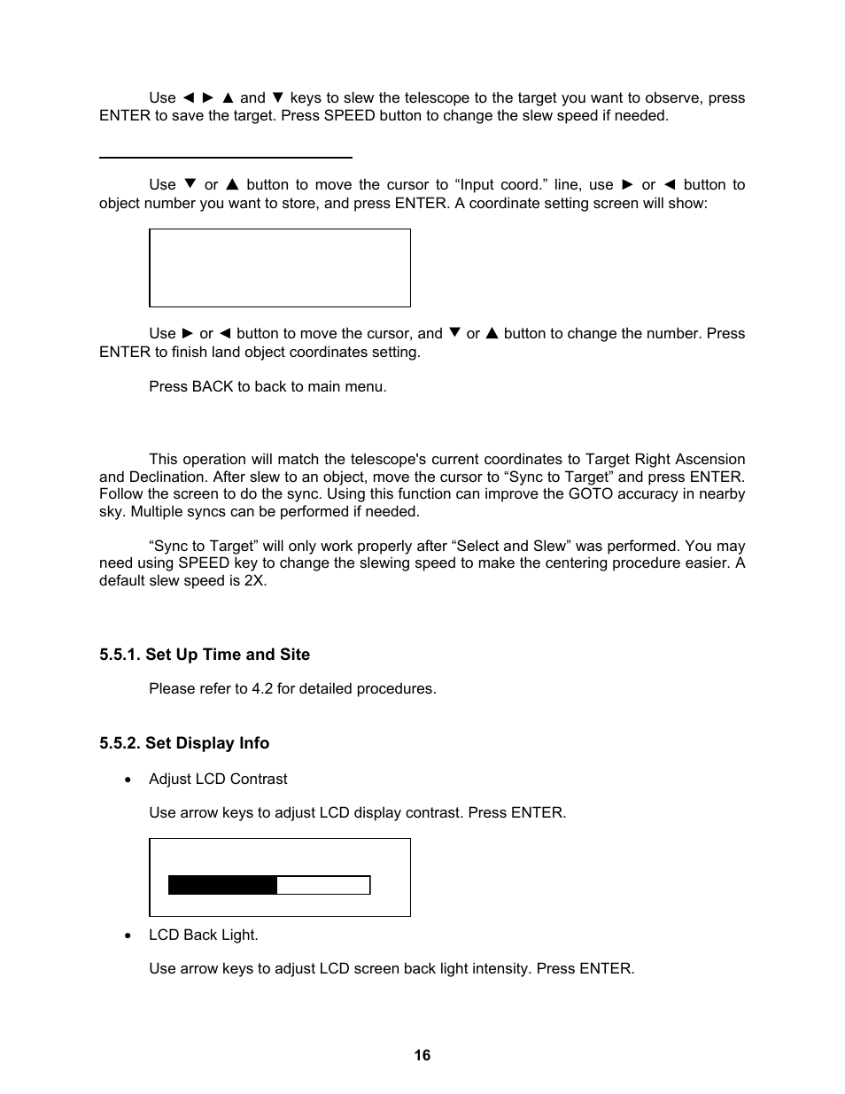 Sync to target, Set up controller | iOptron ASTROBOY 70E User Manual | Page 16 / 47