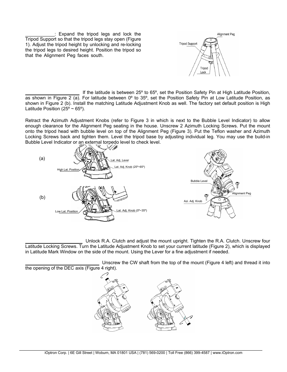 Quick setup | iOptron IEQ30 User Manual | Page 2 / 6