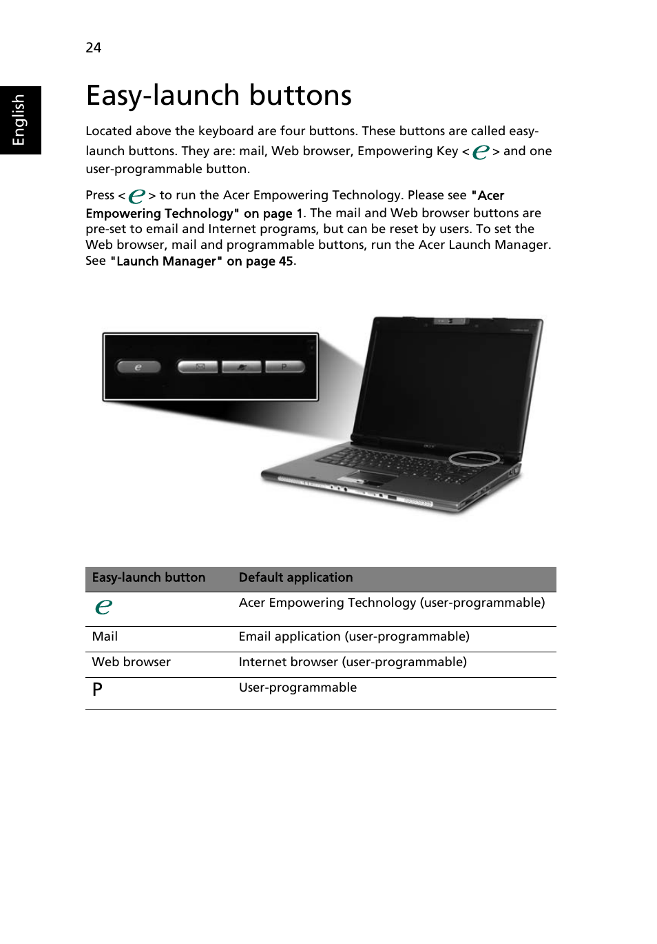 Easy-launch buttons | Space Bag 8210 User Manual | Page 42 / 102