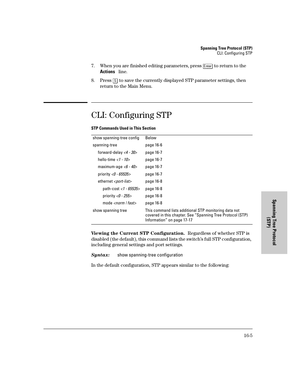 Cli: configuring stp, Step 8 | IronPort Systems 4108GL User Manual | Page 375 / 483